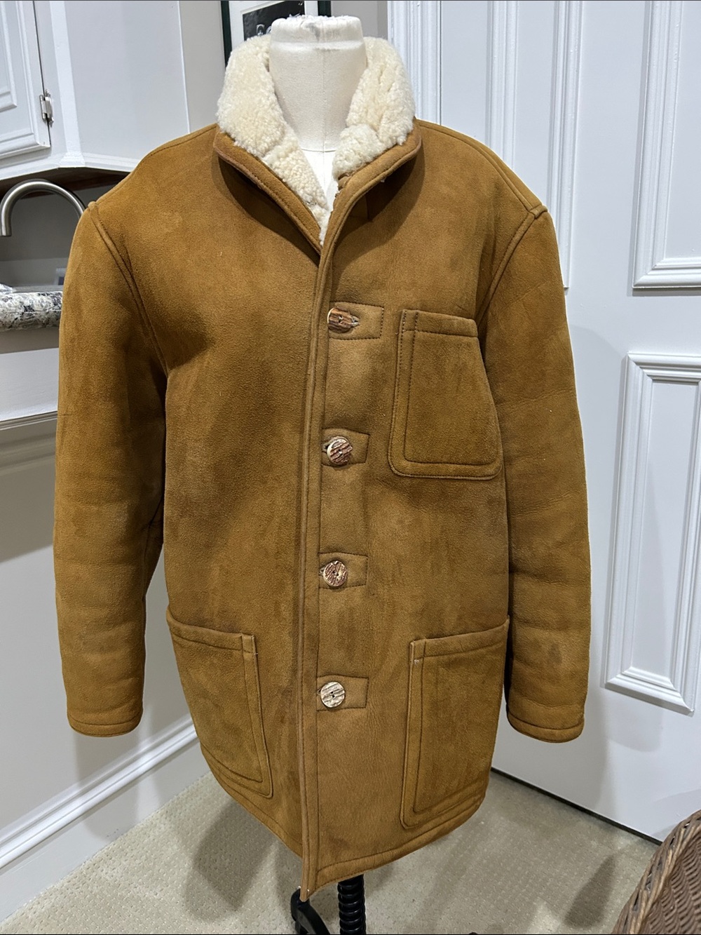 Vintage Ralph Lauren Suede Shearling Coat